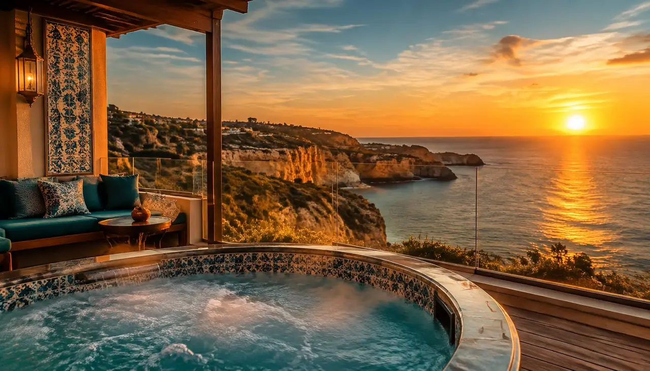 Suite con jacuzzi privado frente a la costa de Portugal
